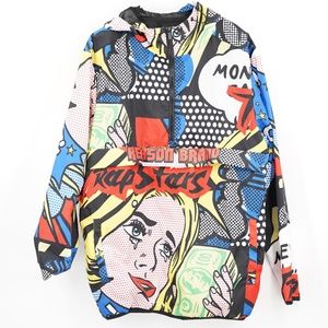 Reason Brand Unisex Pullover windbreak Jacket Comic Strip Large